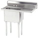 A stainless steel Advance Tabco sink with a right side drainboard.