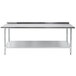 Advance Tabco FLAG-307-X 30" x 84" 16 Gauge Stainless Steel Work Table with 1 1/2" Backsplash and Galvanized Undershelf Main Thumbnail 1