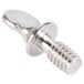 A close up of a silver Nemco 1/4" thumb screw.
