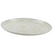 A white and beige oval fiberglass Cambro tray with a floral design.