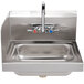Advance Tabco 7-PS-66L Hand Sink with Splash Mounted Gooseneck Faucet and Left Side Splash Guard - 17 1/4" Main Thumbnail 2