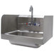 Advance Tabco 7-PS-66W Hand Sink with Splash Mounted Gooseneck Faucet and Side Splash Guards - 17 1/4" Main Thumbnail 1