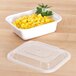 Pactiv Newspring NC818 12 oz. White 4 1/2" x 5 1/2" x 1 3/4" VERSAtainer Rectangular Microwavable Container with Lid - 150/Case Main Thumbnail 1
