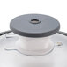 A white and grey plastic lid for a Robot Coupe commercial food processor.