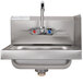 Advance Tabco 7-PS-66R Hand Sink with Splash Mounted Gooseneck Faucet and Right Side Splash Guard - 17 1/4" Main Thumbnail 1