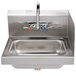 Advance Tabco 7-PS-66R Hand Sink with Splash Mounted Gooseneck Faucet and Right Side Splash Guard - 17 1/4" Main Thumbnail 2