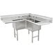 Advance Tabco FC-K6-18D Three Compartment Stainless Steel Commercial Sink with Two Drainboards - 57" Main Thumbnail 1