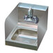 Advance Tabco 7-PS-23-EC-SP 12" x 16" Hand Sink with Splash Mounted Extended Faucet and Side Splash Guards Main Thumbnail 1