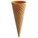 A close-up of a JOY gluten-free sugar cone on a white background.
