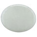 A white fiberglass oval tray with a round edge.