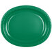 An emerald green paper platter with a white border.