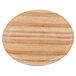 A Cambro oval butcher block fiberglass tray with a wooden pattern.