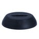 A black plastic lid for a Cambro navy insulated plate on a white background.