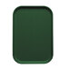A Cambro Sherwood green rectangular tray insert.