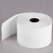 A roll of Point Plus white thermal gas pump paper tape on a white background.