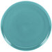 A turquoise Fiesta china baking tray with a circle pattern in the middle.