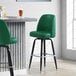 Lancaster Table & Seating Green Barstool with 19" Wide Bucket Seat Main Thumbnail 1