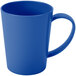 A blue Carlisle Tritan mug with a handle.