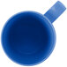 A blue Carlisle Tritan mug with a handle.