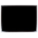 An American Metalcraft dark wood menu board with a black screen and white border.