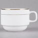 CAC GRY-23 Golden Royal 8 oz. Bright White Porcelain Stacking Coffee Cup - 36/Case Main Thumbnail 2