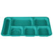 Aqua Cambro co-polymer tray with six compartments.