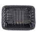 A black Designer Polyweave plastic cascading basket with a handle on a white background.