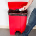 Rubbermaid FG614500RED 72 Qt. / 18 Gallon Red Rectangular Step-On Trash Can Main Thumbnail 1