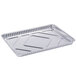 A Durable Packaging 1/2 sheet foil cake pan with a silver lining.