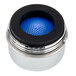 A round silver and blue Bunn faucet aerator kit.
