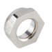 A close-up of a stainless steel Bunn flanged shank nut.