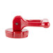 A red plastic faucet handle and bonnet for a Bunn hot water dispenser.