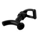 A black plastic pinch tube faucet assembly with a nudge handle.