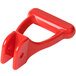 A red plastic Bunn faucet handle.