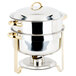 Choice Deluxe 14 Qt. Round Gold Accent Soup Chafer Main Thumbnail 3
