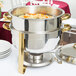 Choice Deluxe 14 Qt. Round Gold Accent Soup Chafer Main Thumbnail 5