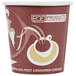 A brown Eco-Products paper hot cup with a white lid.