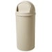 Rubbermaid FG816088BEIG Marshal Classic Beige Waste Round Resin Receptacle with Retainer Bands 60 Qt. / 15 Gallon Main Thumbnail 1