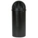 Rubbermaid FG817088BLA Marshal Classic Black Round Resin Waste Receptacle with Retainer Bands 100 Qt. / 25 Gallon Main Thumbnail 1