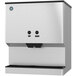 A silver and black stainless steel Hoshizaki countertop ice and water dispenser with two doors.