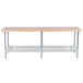 Advance Tabco H2G-368 Wood Top Work Table with Galvanized Base and Undershelf - 36" x 96" Main Thumbnail 1