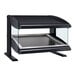 A black rectangular Hatco countertop food warmer with a glass top.