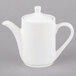 A Tuxton white China coffee pot with a lid.