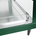 A Hunter Green and stainless steel Hatco Glo-Ray countertop food warmer with glass shelves and doors.