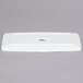 A white rectangular Tuxton china tray with tapered ends.