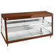 A brown stainless steel Hatco countertop food warmer display case with glass shelves.