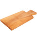 An American Metalcraft olive wood serving board with a handle.