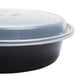 Pactiv Newspring NC737B 35 oz. Black 8" VERSAtainer Round Microwavable Container with Lid - 150/Case Main Thumbnail 5