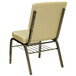 Flash Furniture XU-CH-60096-BGE-BAS-GG Beige 18 1/2" Wide Church Chair with Communion Cup Book Rack - Gold Vein Frame Main Thumbnail 2
