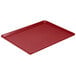 A cherry red Cambro dietary tray.
